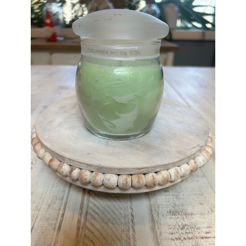 Bath & Body Works Cucumber Melon Jar Candle frosted Retired - Picture 2 of 5